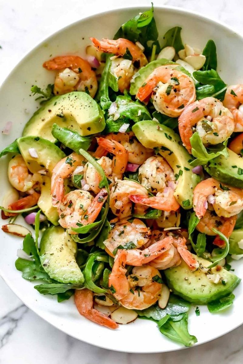 Lemon Herb Shrimp Over Arugula