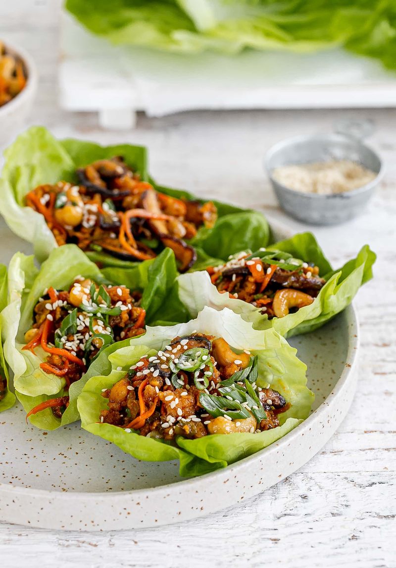 Sesame Ginger Tofu Lettuce Wraps