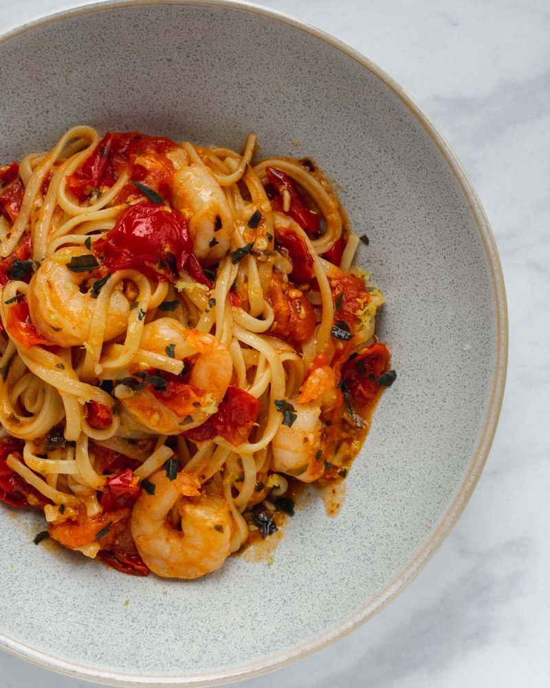 Prawn and Tomato Linguine