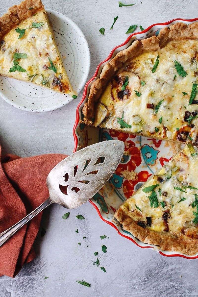 Leek, Potato and Cheddar Quiche