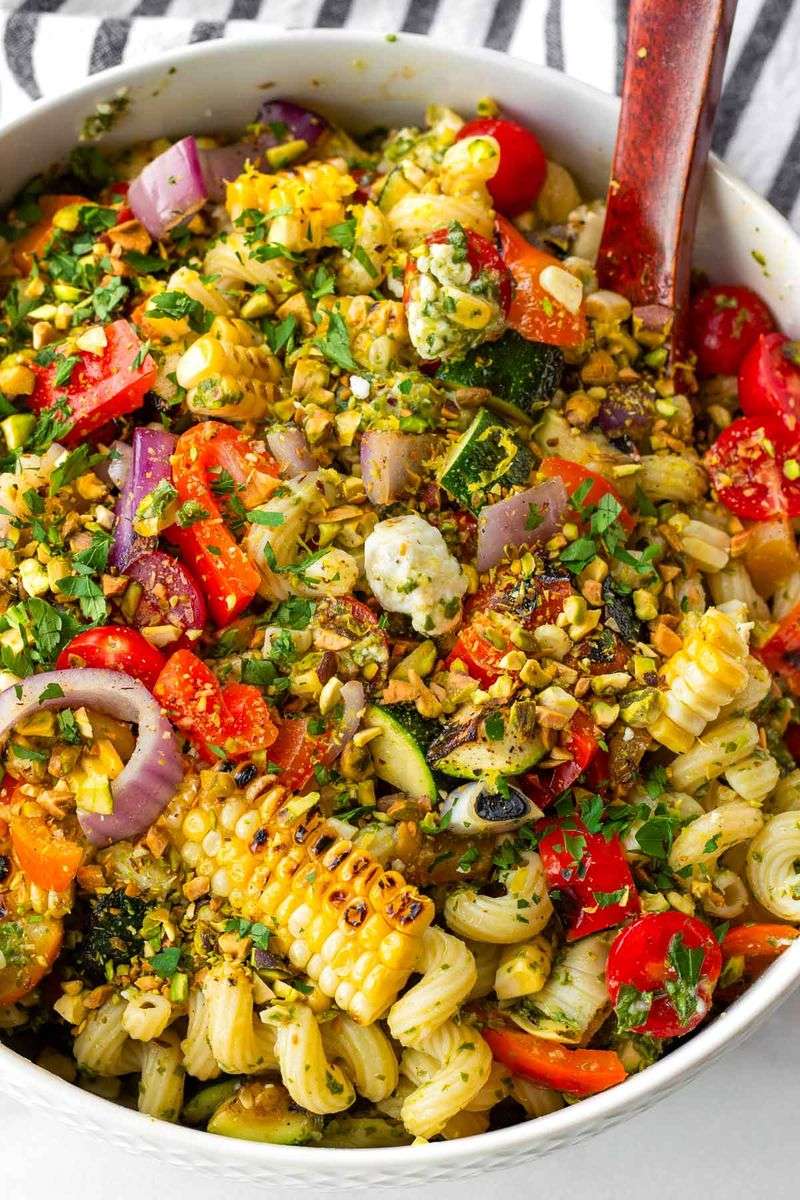 Grilled Vegetable Pasta with Herb Vinaigrette