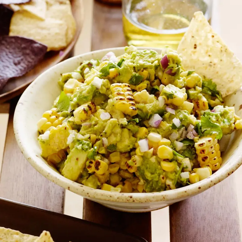 Grilled Corn and Black Bean Guacamole Cups