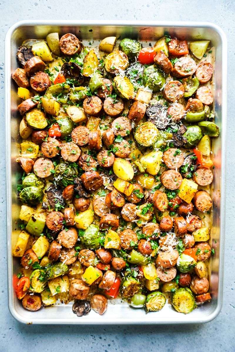 Sheet Pan Sausage and Vegetables