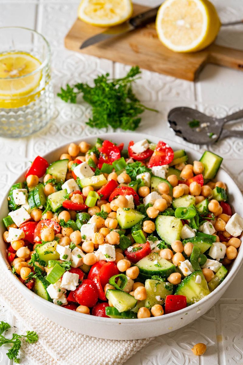 Mediterranean Chickpea And Feta Salad