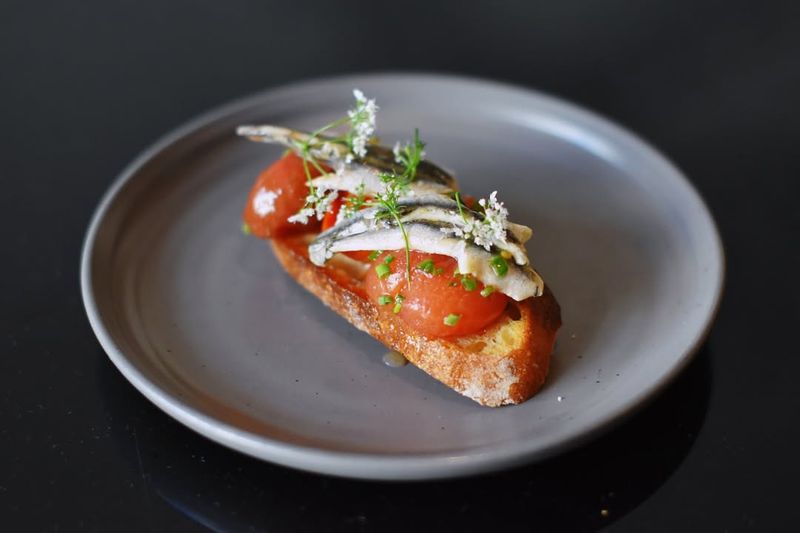 Boquerones Bruschetta with Heirloom Tomatoes