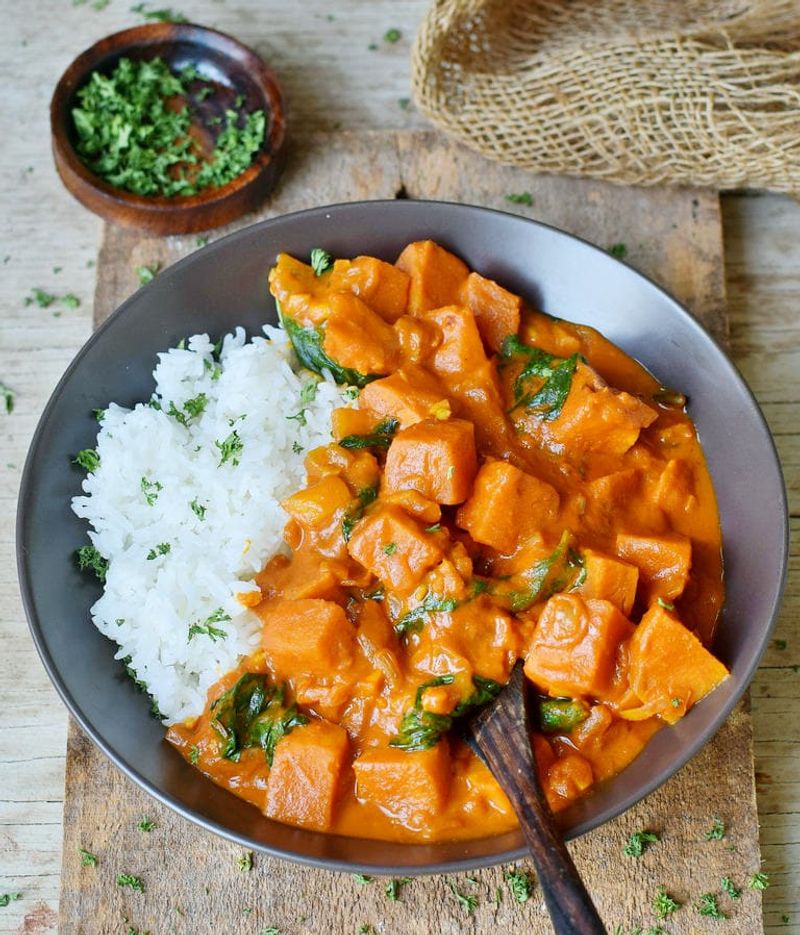 Spinach and Sweet Potato Curry