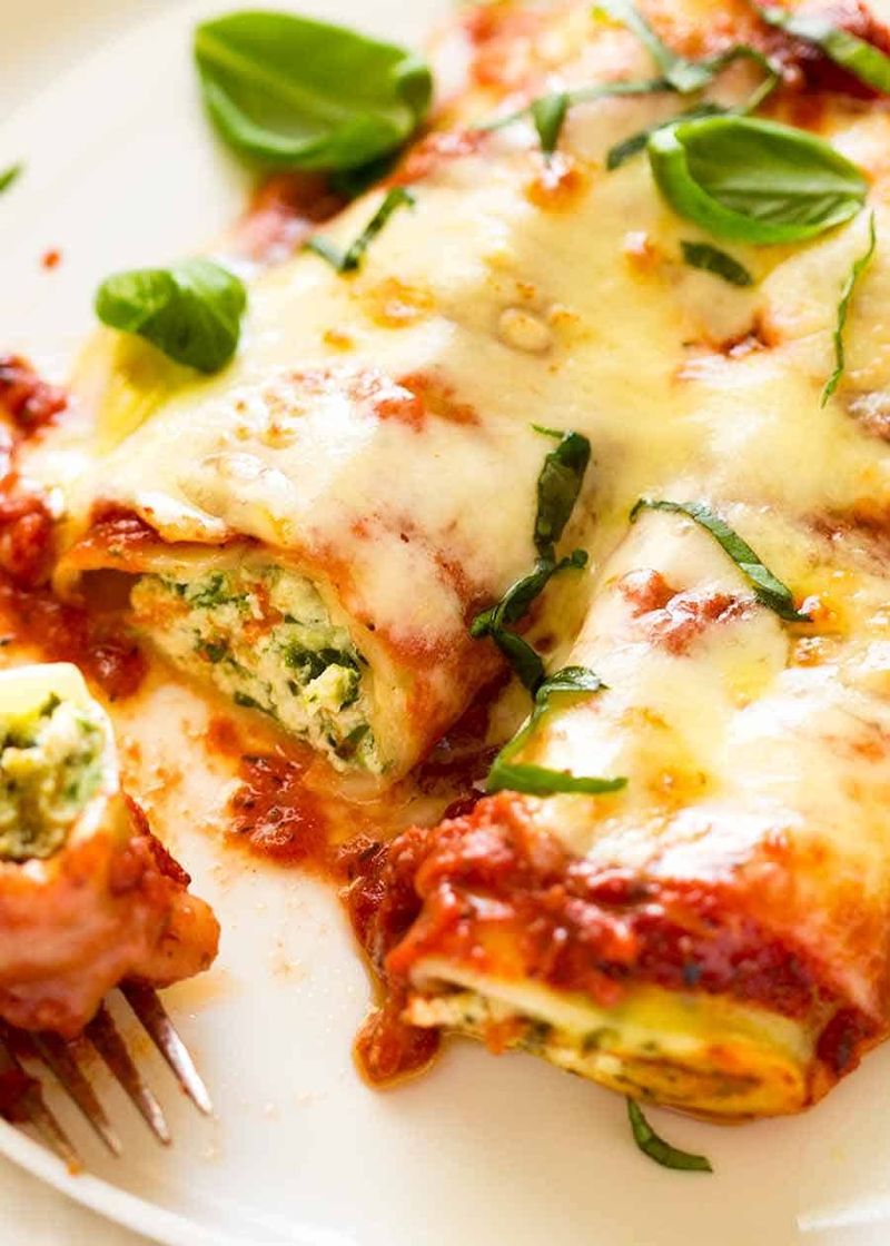 Baked Spinach and Ricotta Cannelloni
