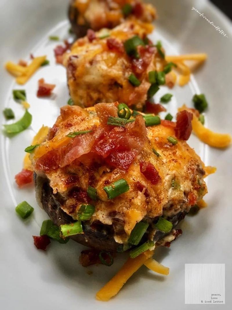 Bacon and Cheddar Stuffed Mushrooms