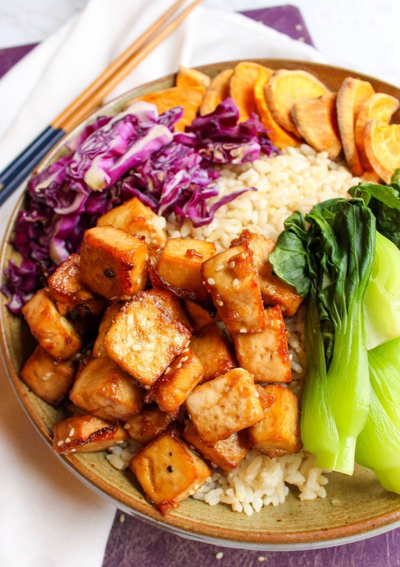 Miso Glazed Tofu Buddha Bowl