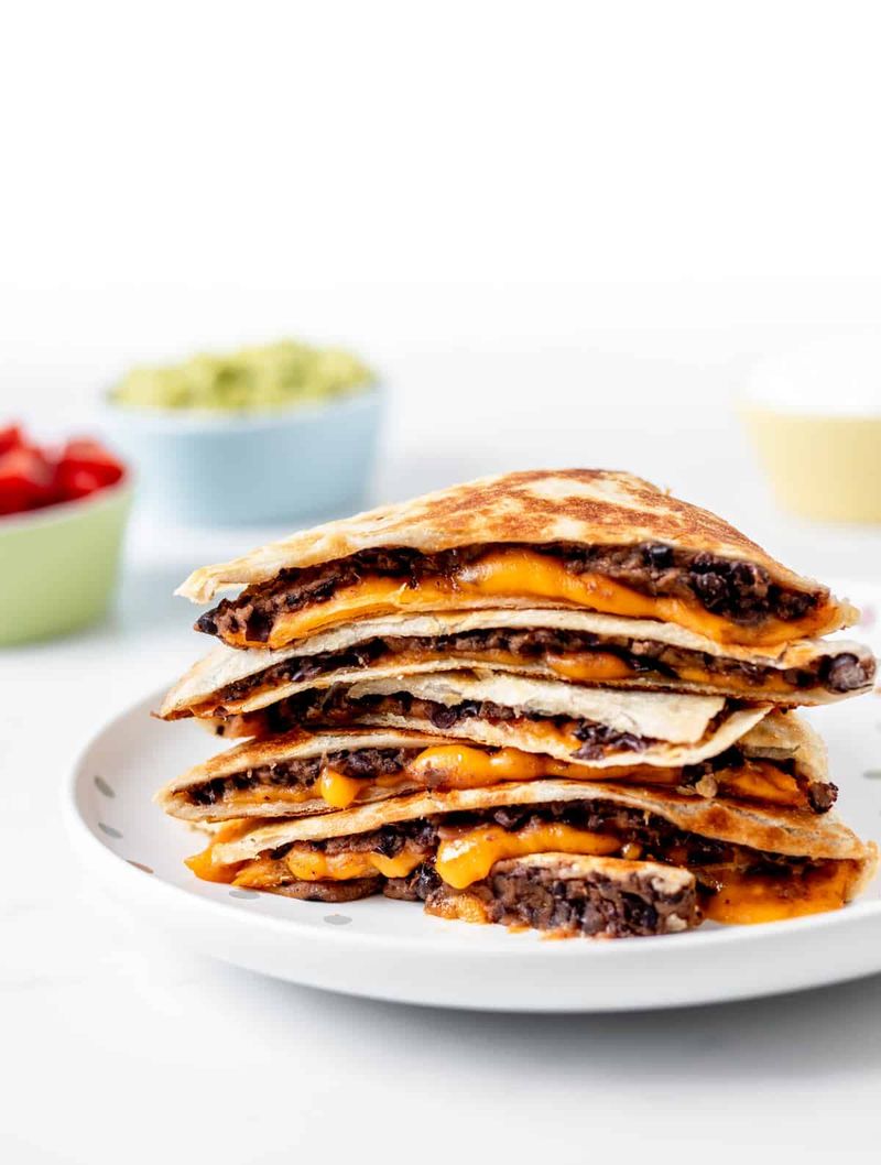 Black Bean and Cheese Quesadilla Slices