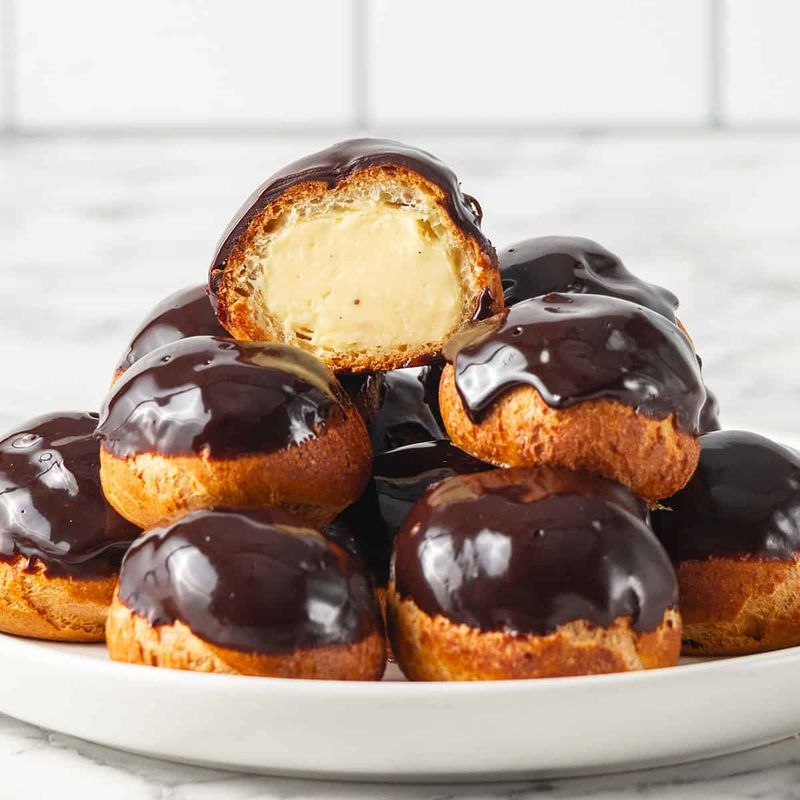 Profiteroles with Hot Chocolate Sauce
