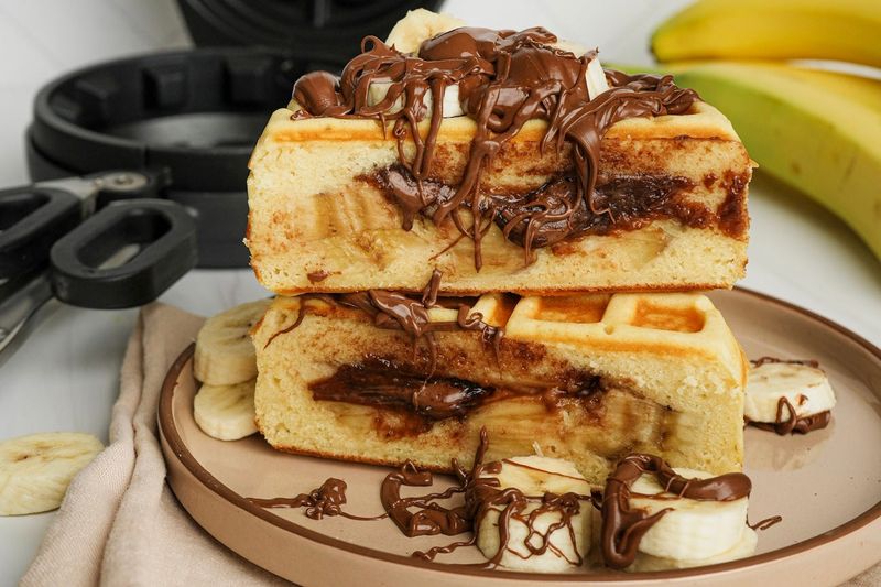 Nutella And Banana Waffles