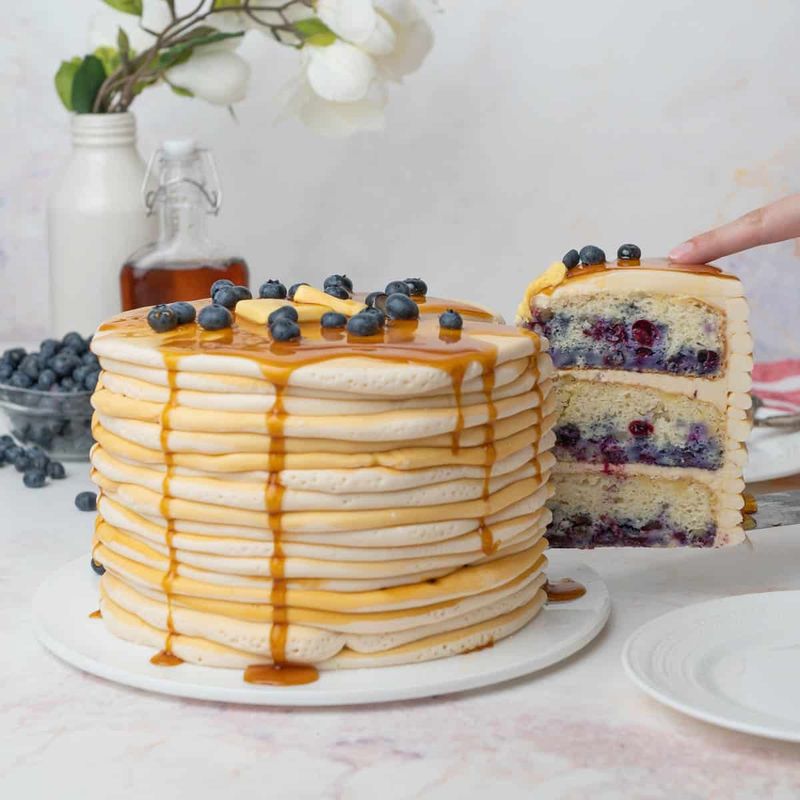 Blueberry Pancake Stack Birthday Cake