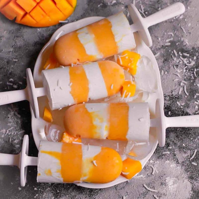 Mango Coconut Cream Lollies