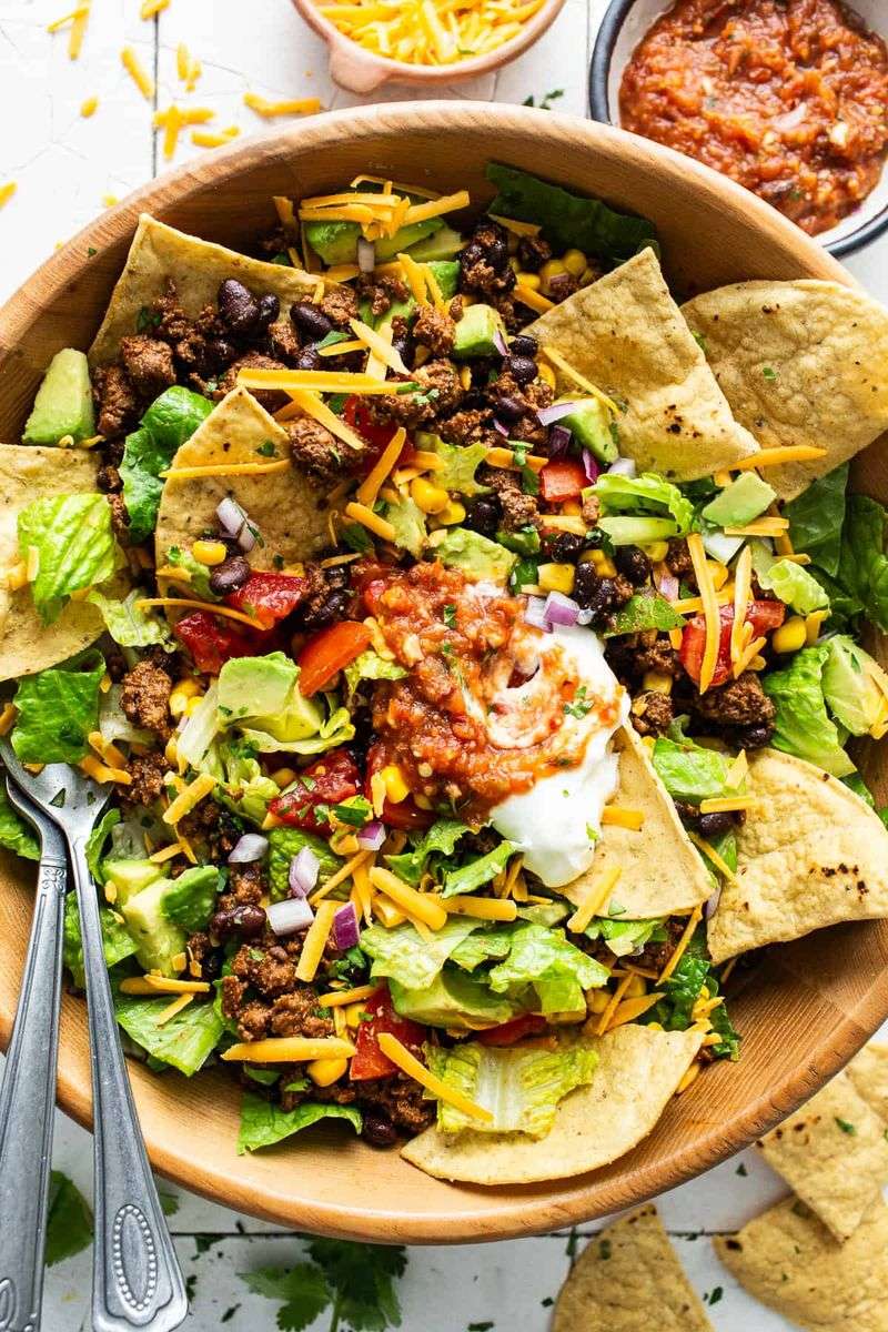 Taco Salad with Tortilla Strips