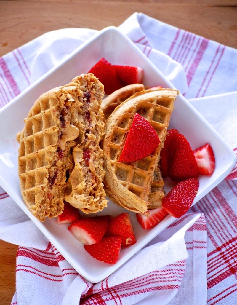 Whole Wheat Waffles with Nut Butter