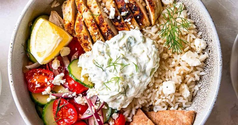 Greek Chicken Bowls with Tzatziki