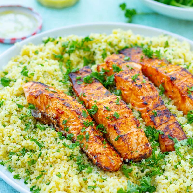 Harissa Salmon Couscous Bowl