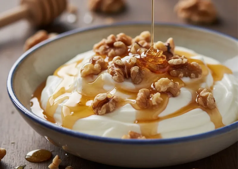 Greek Yogurt and Honey with Walnuts