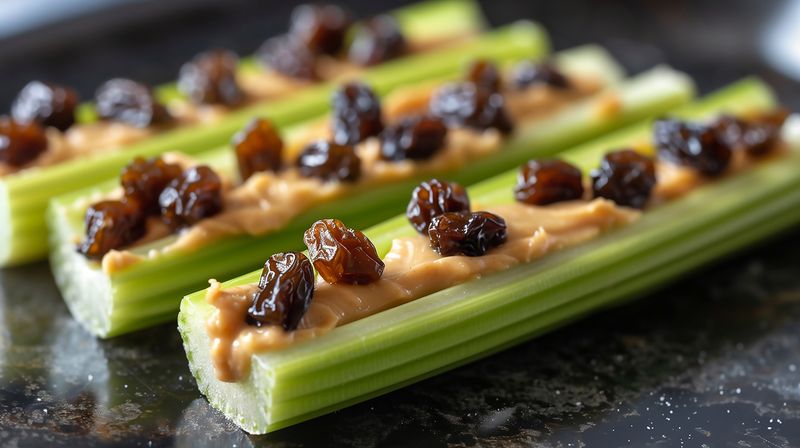 Celery With Peanut Butter And Raisins