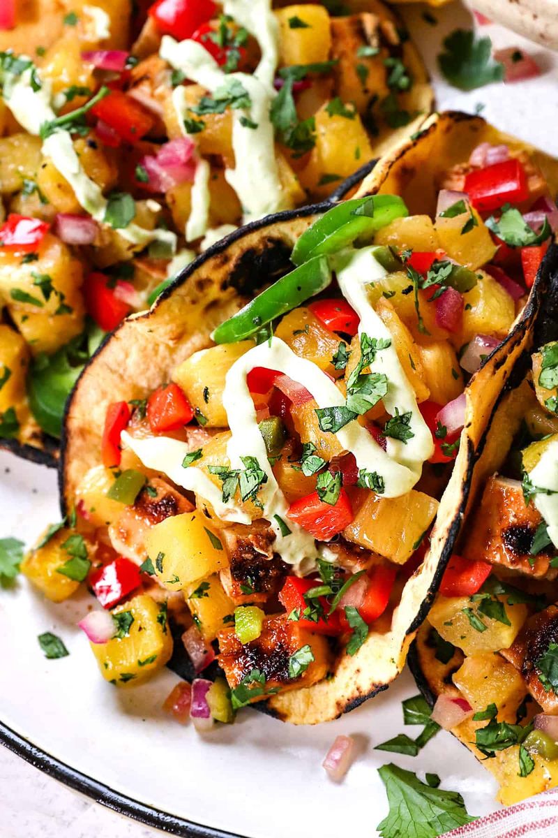 Pineapple Habanero Chicken Tacos