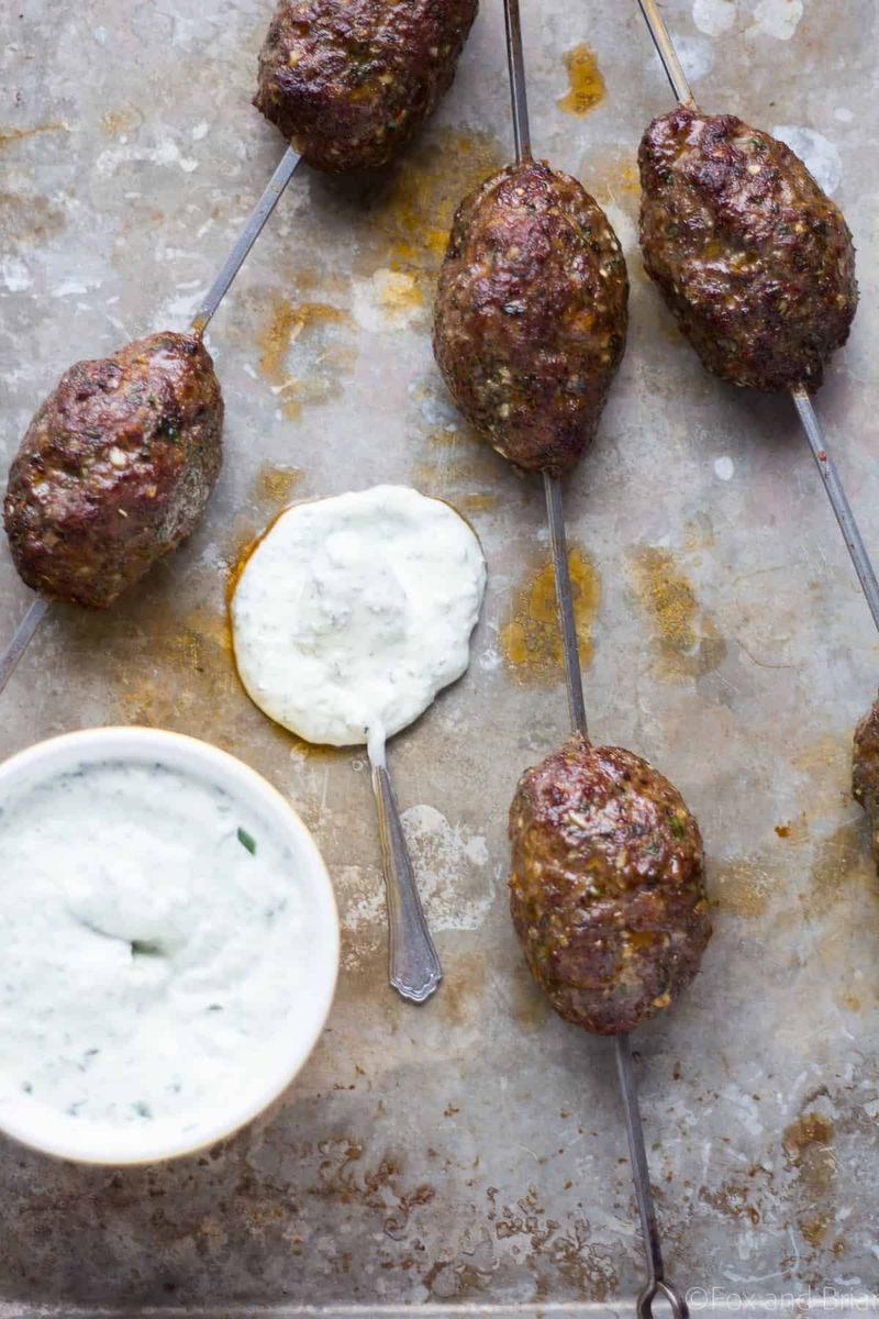 Grilled Lamb Kofta with Mint Yogurt Dip