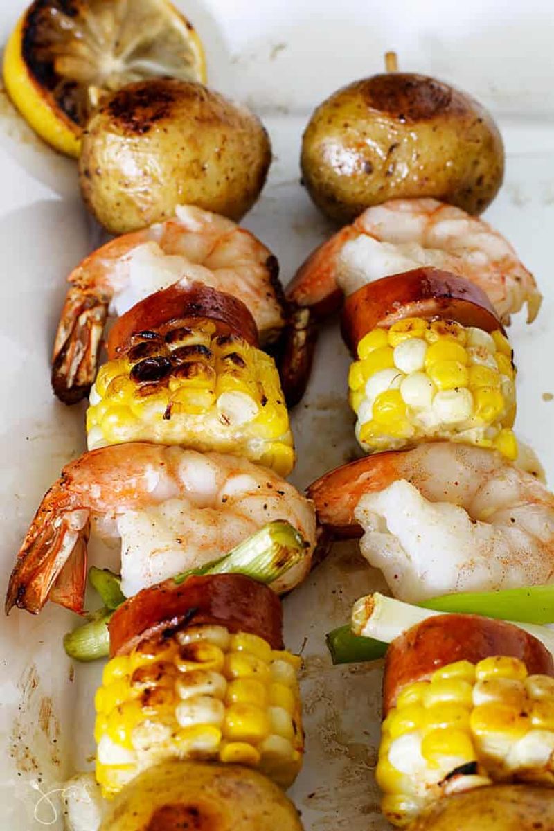 Sweetcorn and Shrimp Skewers