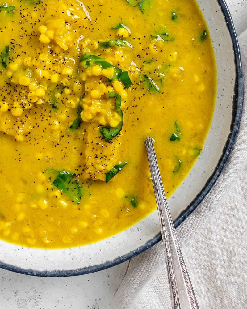 Sweetcorn Soup with Ginger and Coconut Milk