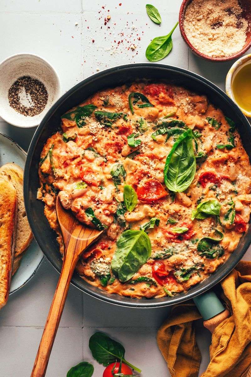 Creamy Tuscan White Bean Skillet