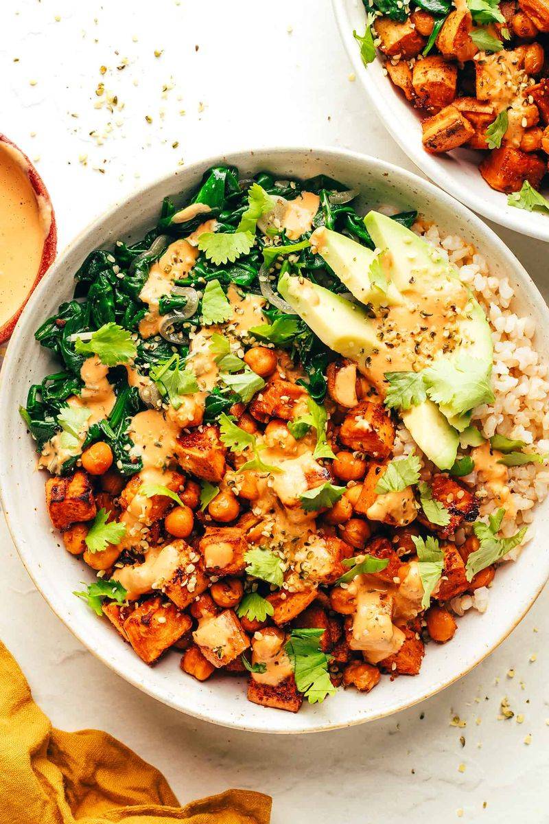 Roasted Sweet Potato and Chickpea Bowl