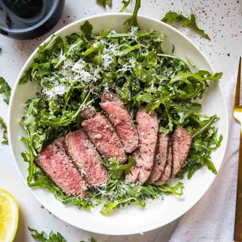 Steak And Arugula Salad With Shaved Parmesan