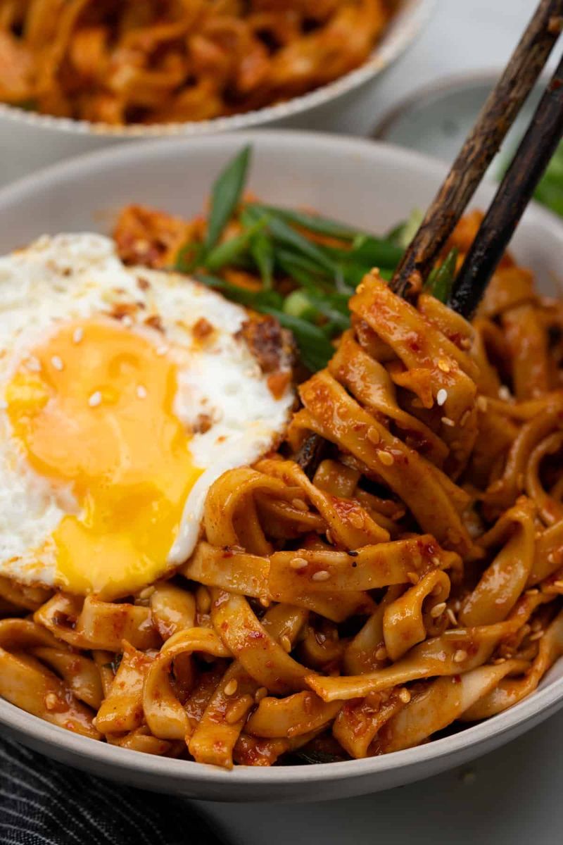Gochujang Noodles with a Fried Egg