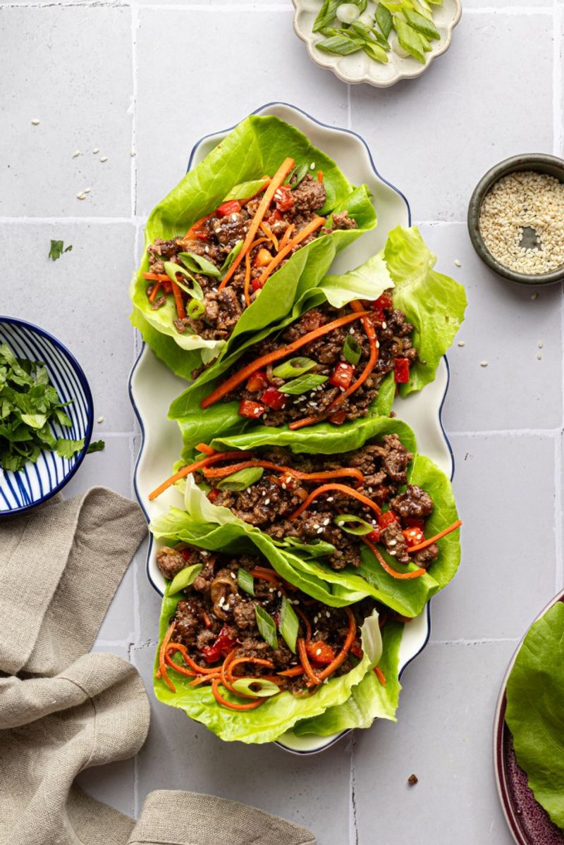 Vietnamese Beef And Herb Lettuce Cups