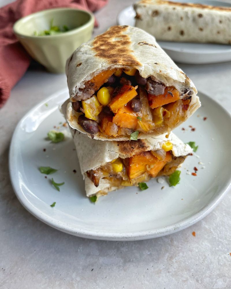 Black Bean and Sweet Potato Burrito