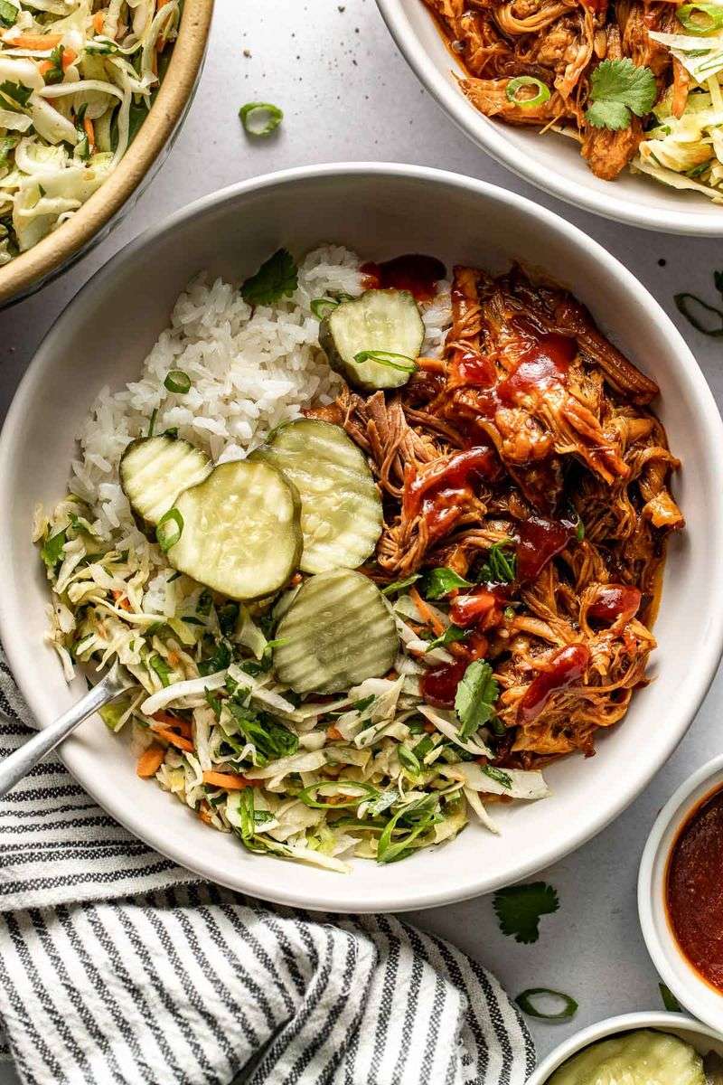 Pulled Pork BBQ Rice Bowl