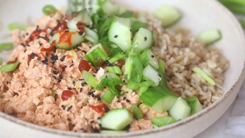 Canned Salmon Rice Bowl