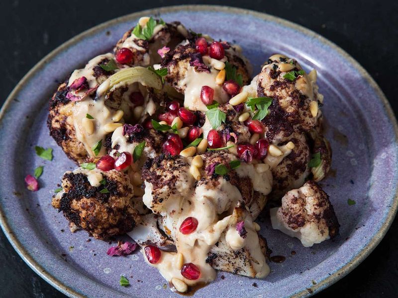 Charred Cauliflower with Tahini Drizzle