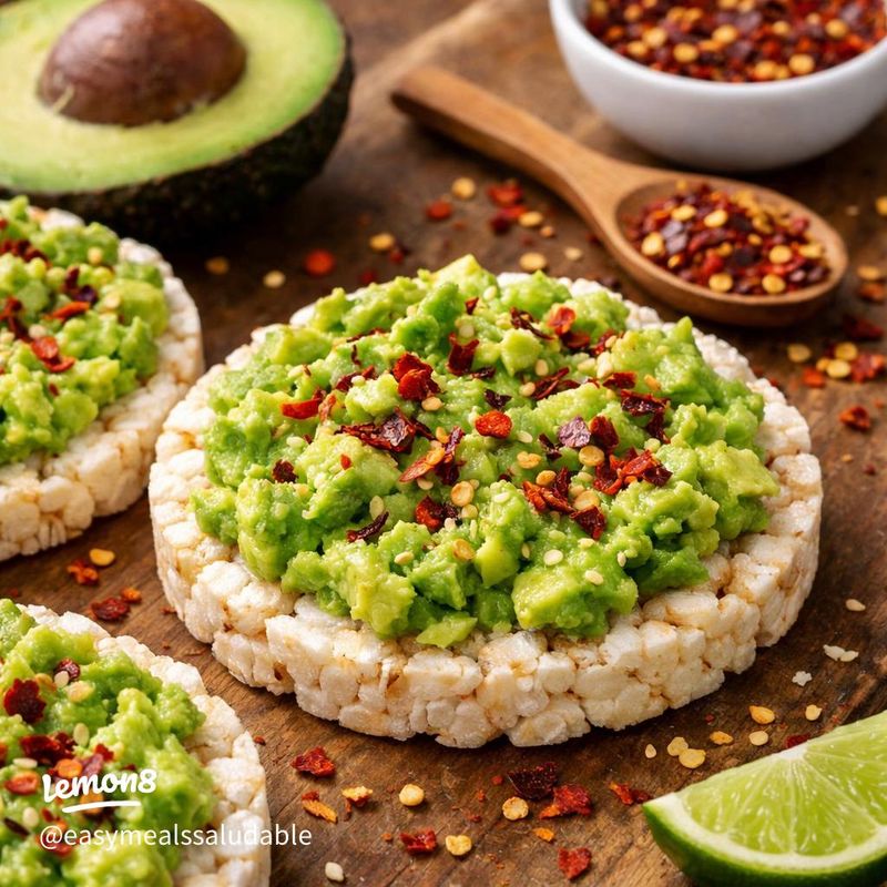 Rice Cakes with Avocado