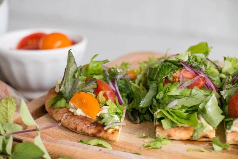 Veggie and Hummus Flatbread