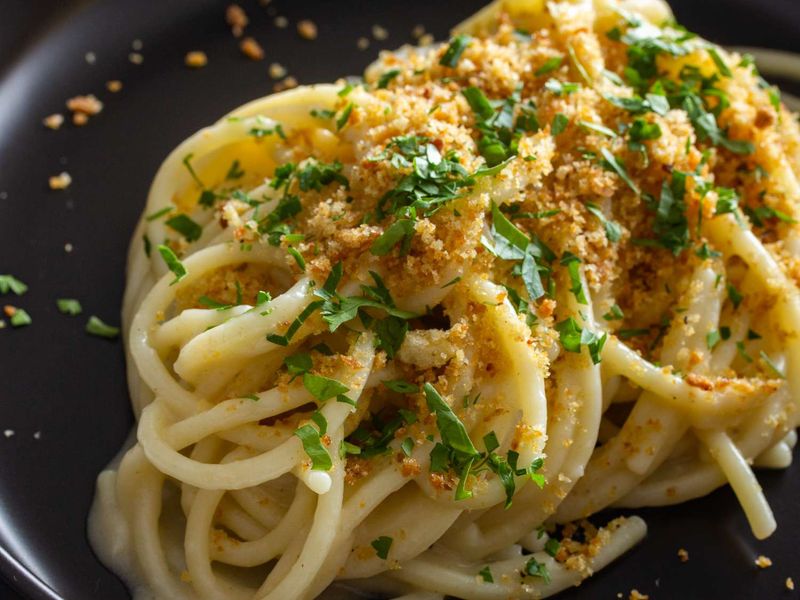 Anchovy and Butter Pasta with Crispy Breadcrumbs