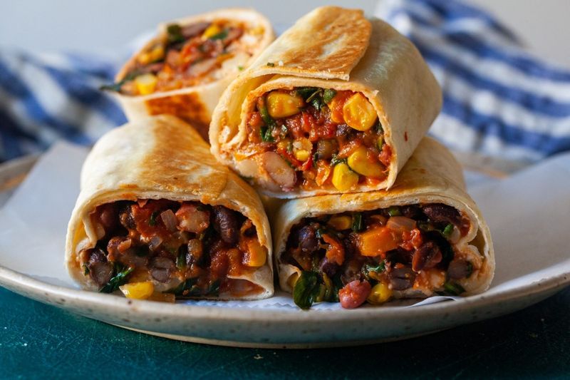 Black Bean and Corn Burrito-Style Wrap