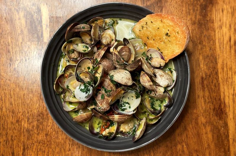 Seared Tinned Cockles with Garlic Butter and Crusty Bread