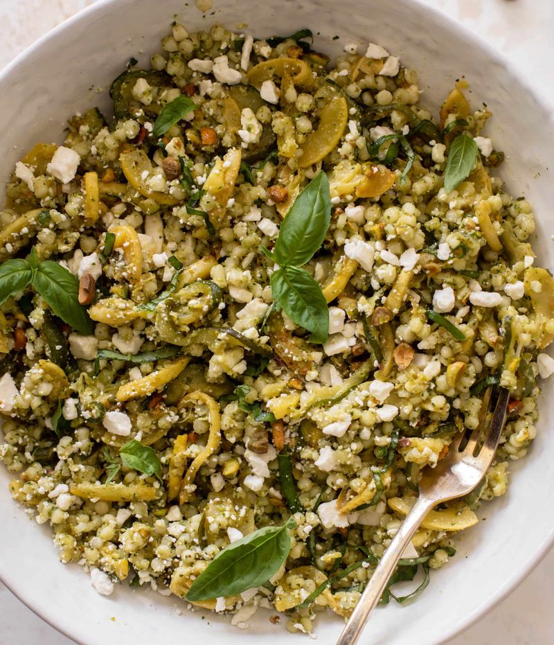 Pesto Zucchini Couscous Bowl