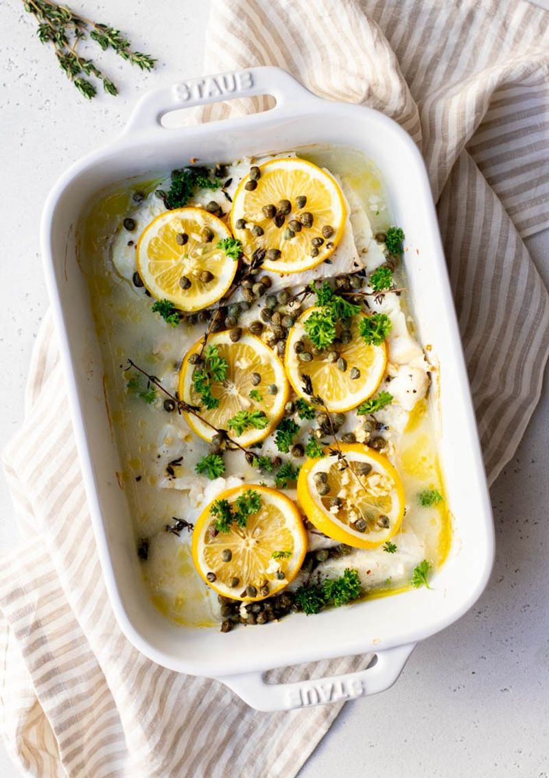 Baked Cod with Lemon and Capers