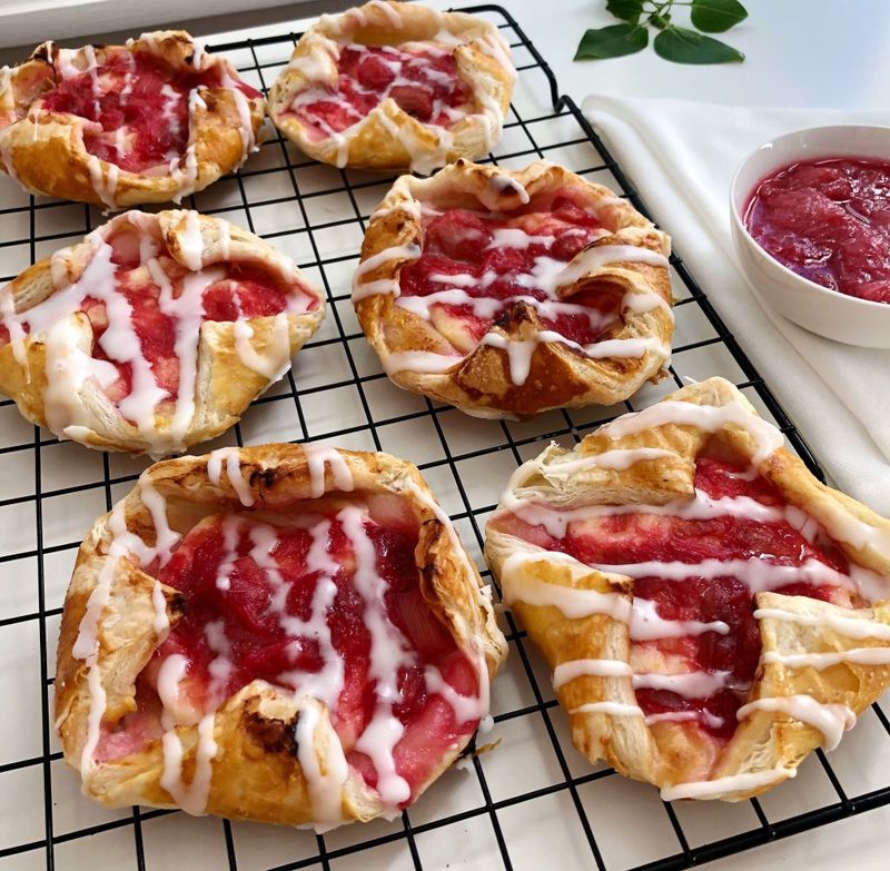 Rhubarb Custard Danish Pastries