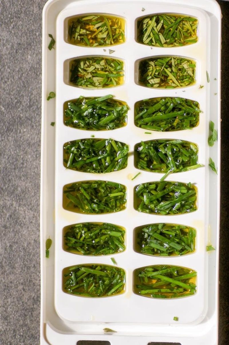 Freeze Fresh Herbs in Olive Oil Using an Ice Cube Tray
