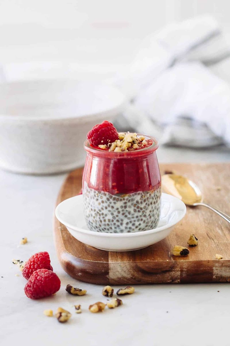 Raspberry Rose Chia Pudding