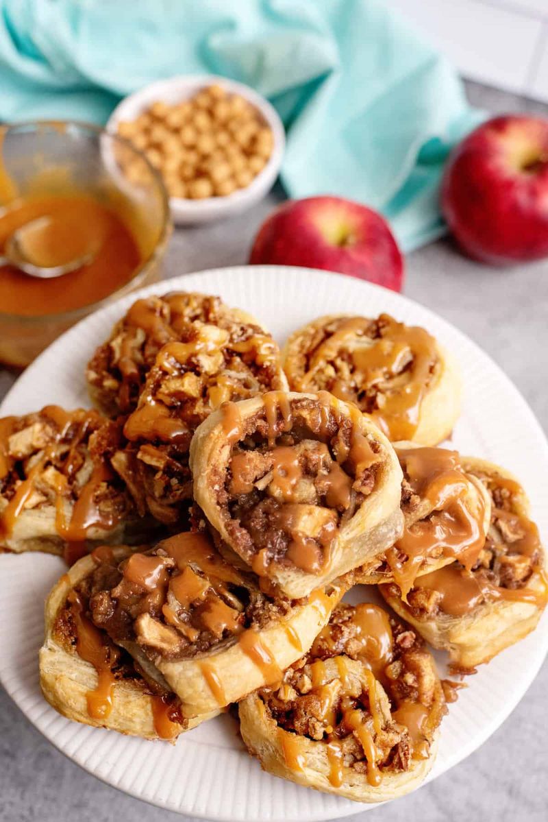 Caramel Apple Cinnamon Pinwheels