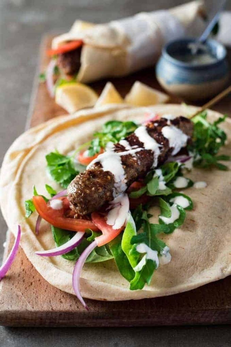 Spicy Lamb Kebabs With Flatbread