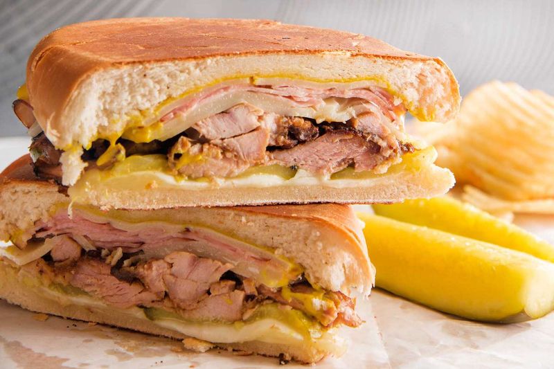 Cuban Sandwich with Pickles and Mustard